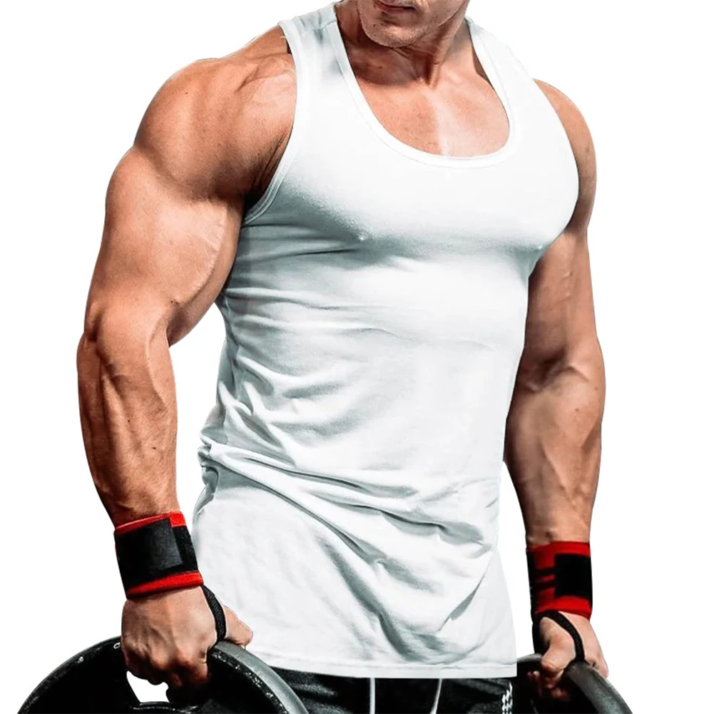 

Men Sleeveless Muscle Vest Gym Fitness Sport Tank Tops Man Summer Tee Tops Casual Bodybuilding T-Shirt Solid Undershirts