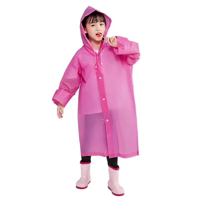 Egyszerű Eső Poncho Eva Kapucnis Esőkabát Vastag Vízálló Tiszta Utazási Ruházat - Image 5