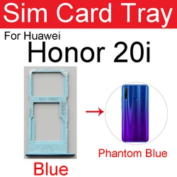 Sim Card Tray Socket Slot Adapter - Reader Card Holder Replacement Parts (Honor 20i Blue)