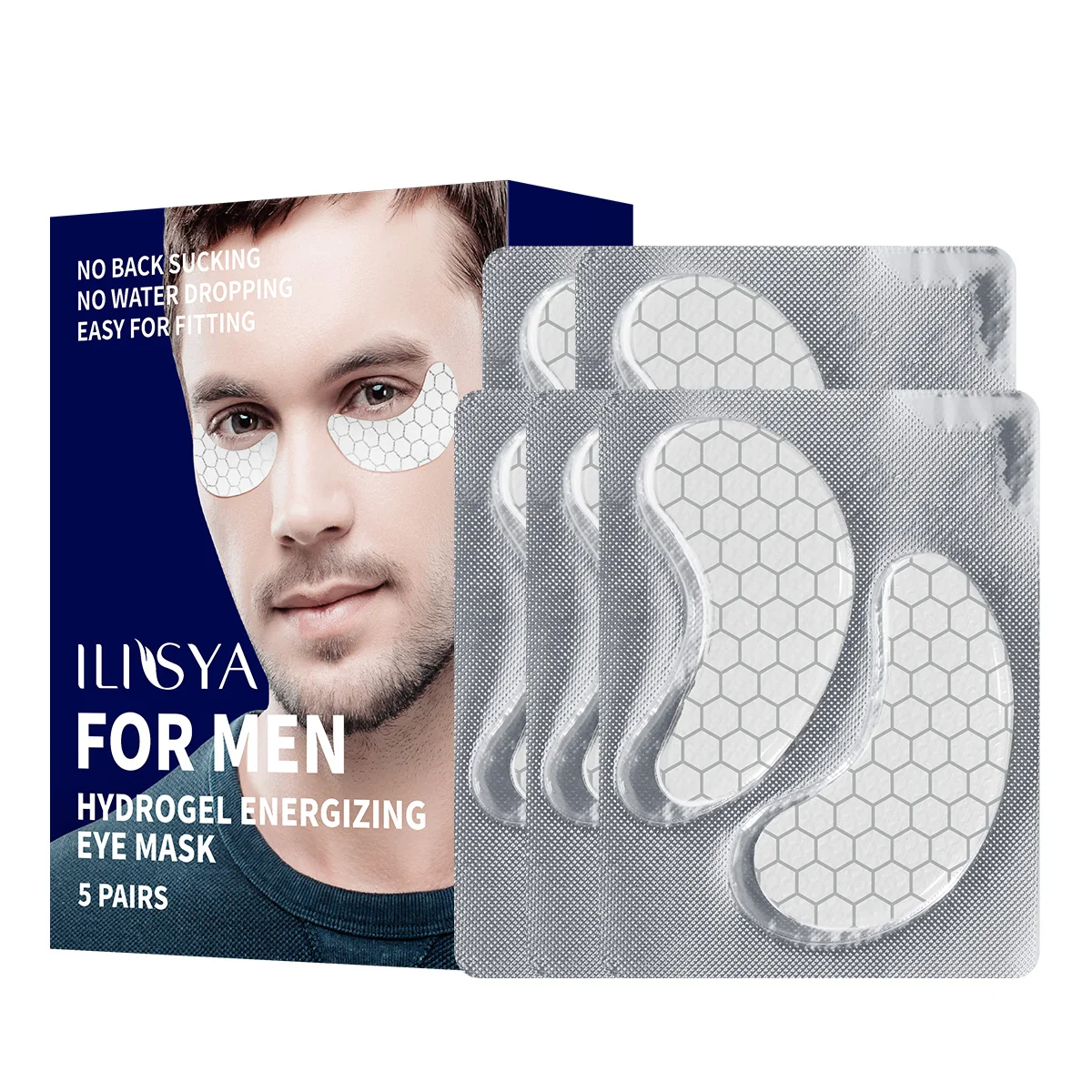 Eye Mask Patch 5 Pairs Gel Hydrating Moisturizing Hyaluronic Acid Under Eye for Men