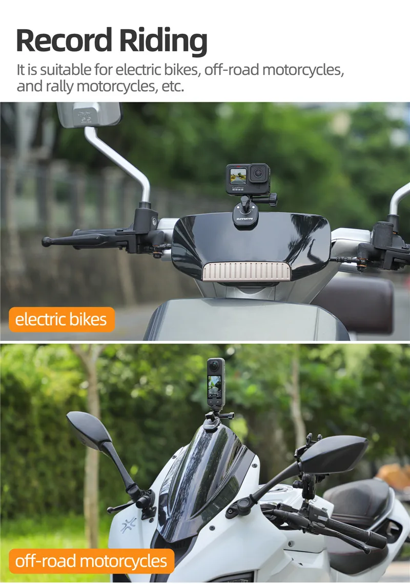 thumbnail image 2 of Motorcycle Windshield Mount - Aluminum Alloy Camera Clip For GoPro & Insta360 2 of 10