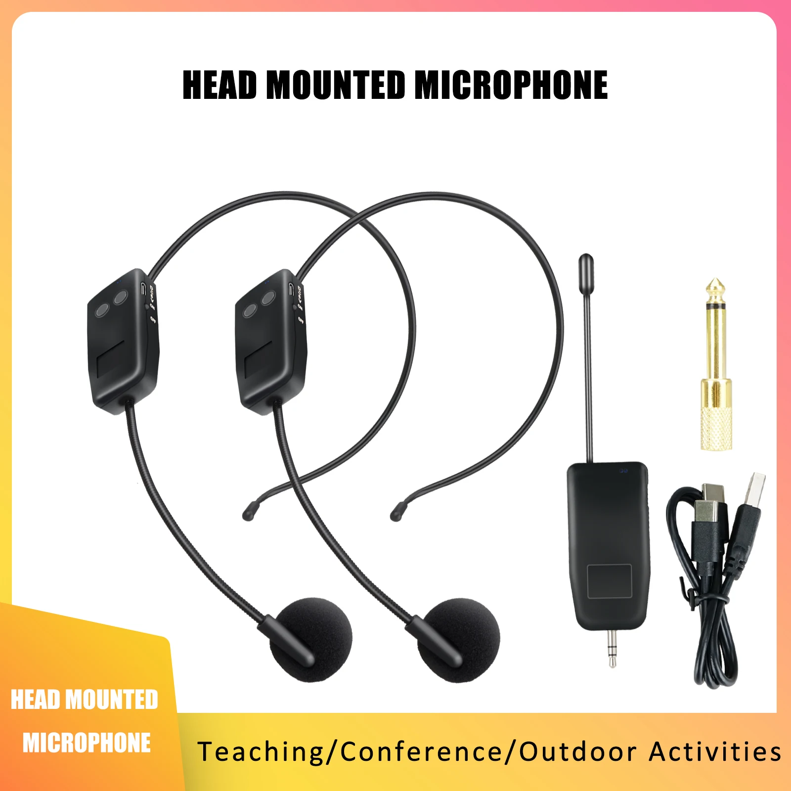 음성 증폭기 헤드셋 용 2.4G 무선 마이크 가라오케 스피커 Mic Spea 용 고 충실도 스마트 소음 차단 플러그 플레이