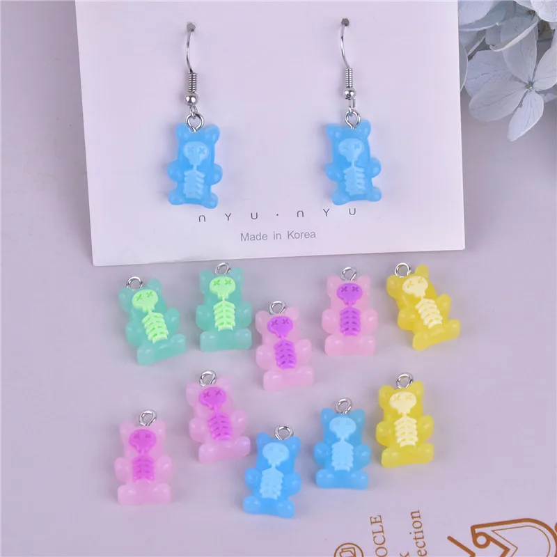 

10 шт. 17*12 мм Подвески в виде черепа медведя из смолы для Хэллоуина Серьги-Подвески Сделай Сам Изготовление ювелирных изделий оптом