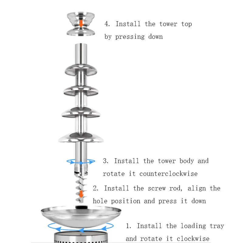 Six-layer Chocolate Fountain Machine Cafeteria Commercial Automatic Fondue Chocolate Waterfall 미니분수대 шоколадный фонтан мини