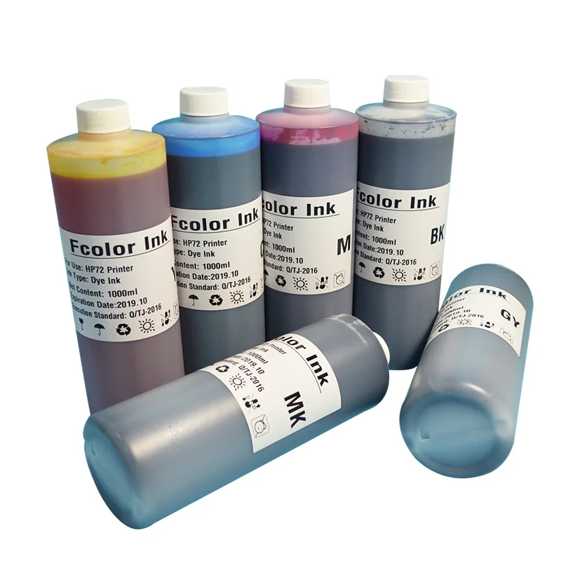 Tinta à Base de Água hp Designjet T610 T620 T770 T790 T795 T1100 T1120 T1200 T1300 T2300 Impressora 1l - Imagem 2