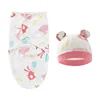Newborn Baby Wrap Anti-Startle 2Pcs/Set Baby Swaddle Sleeping Cocoon Design 100%Cotton Baby Adjustable Blanket 0-6 Months 2