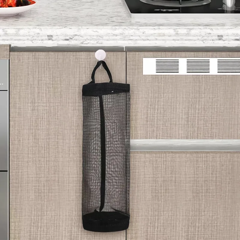 Trash Bag Storage Holder Plastic Bag Dispenser Hanging Storage Organizer Breathable Mesh for Kitchen Recycling Containers