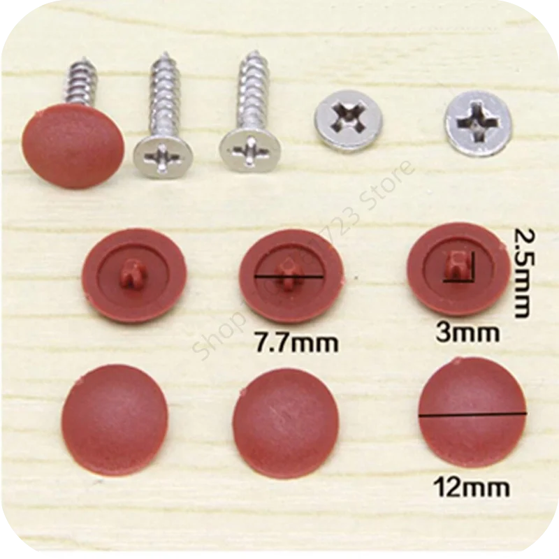 100Pcs Self-tapping Screws Decor Plastic Cap Furniture Hardware Screw Waterproof Rust-proof Dust Plug Cross Screws Decor Cover