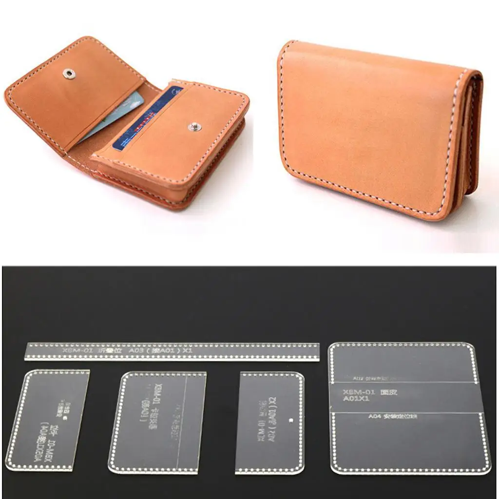 Handbag Acrylic Template Wallet Leather Pattern Acrylic Leather Templates for Bags 5 Pieces Leather Tools Leather Craft Tool Kit Leather Craft Tools Leather Craft Tool