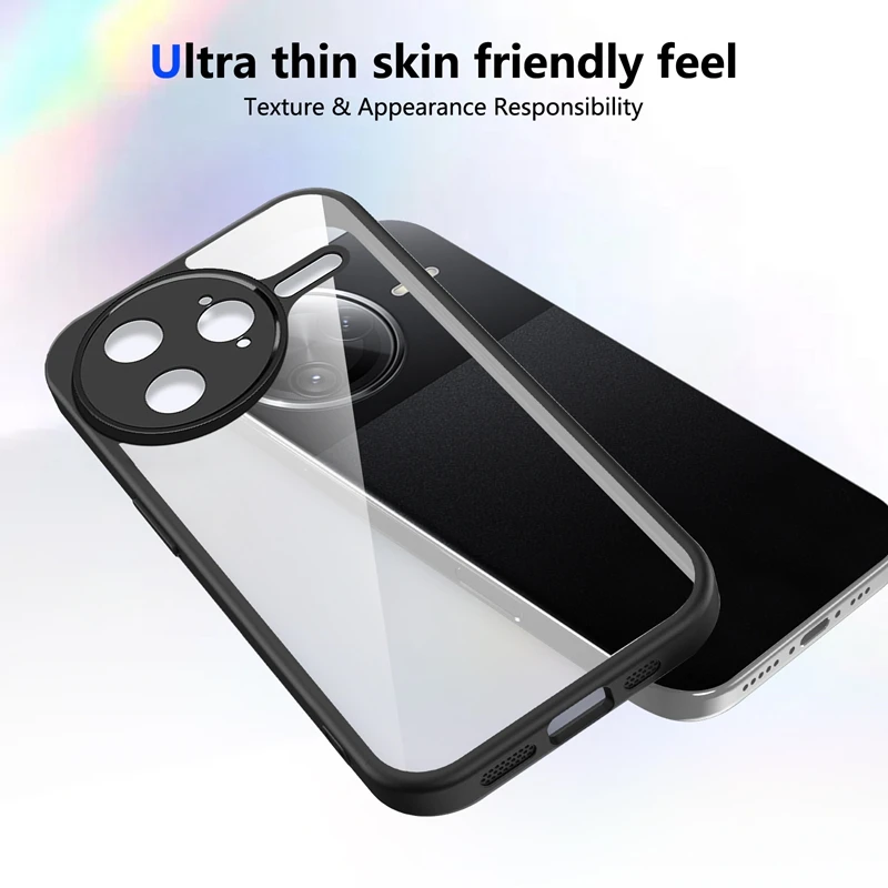 Enhanced Transparent Silicone Shockproof Clear Phone Case Cover with PC Back and TPU Bumper