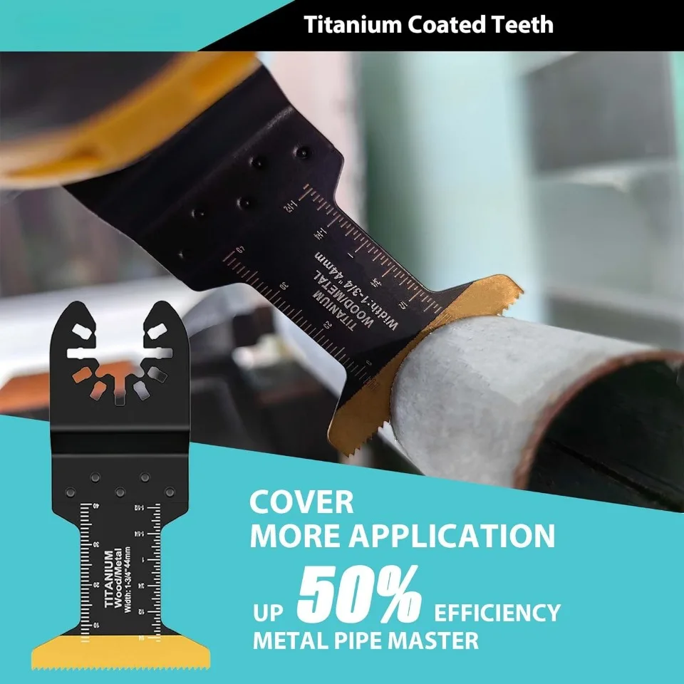 Premium Titanium Oscillating Multitool Blades for Versatile Cutting - 12 Pack