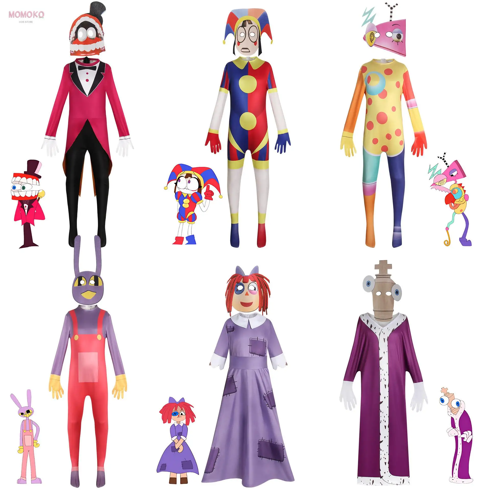 

Pomni Cosplay Costume Kinger Zooble Amazing Digital/Circus Cosplay Cartoon Costume Theater Children Christmas Kids Gifts Suit