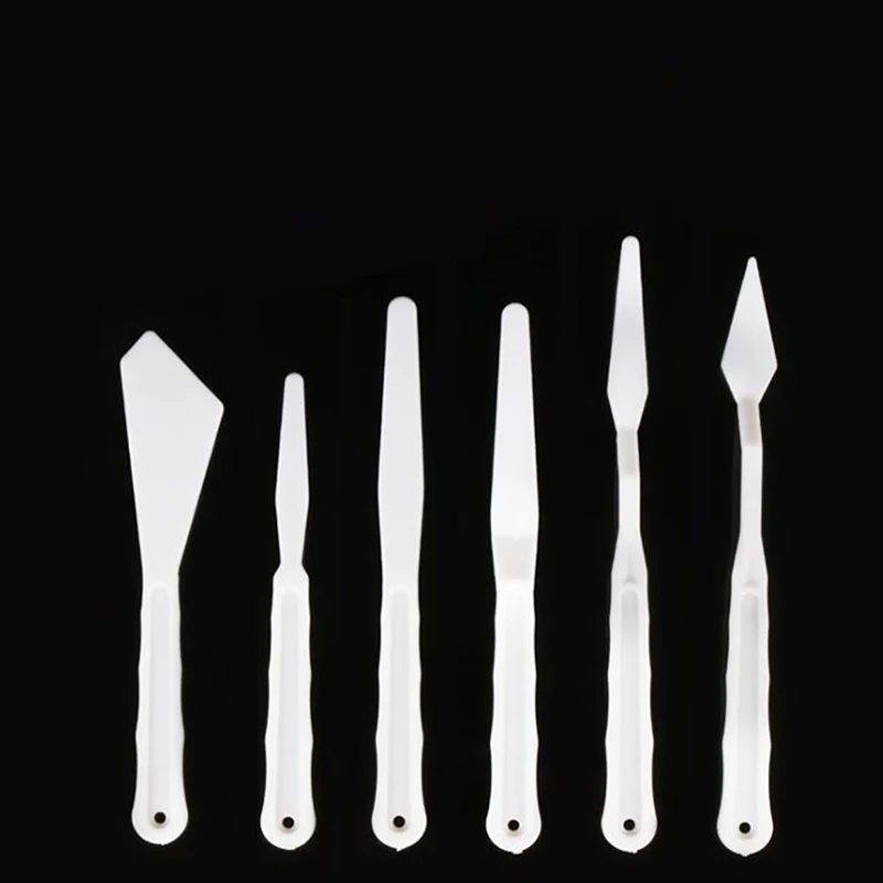 Plastic Oil painting Scraper 6PCS/Set Of Acrylic Gouache Oil Paint Color Palette Utility Knife Art Supplies