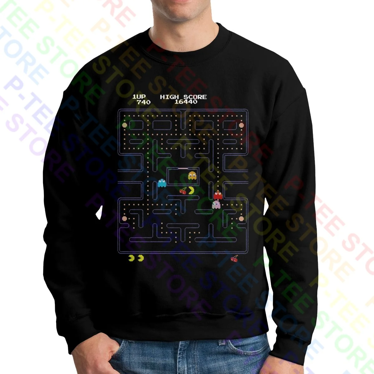 Pac Man игровой экран классический официальный Pacman аркадная игра Свитшот пуловер