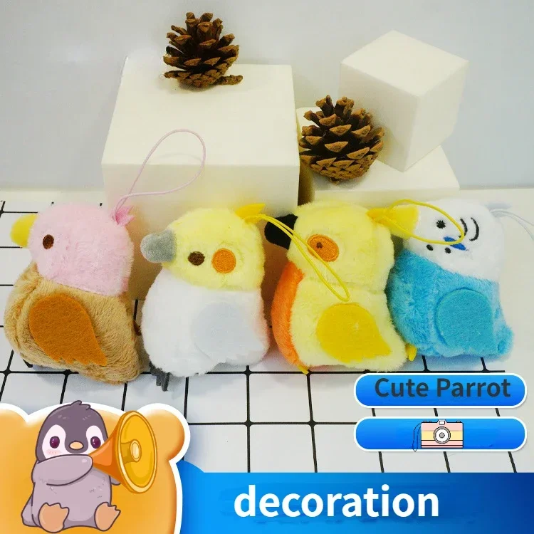 

10cm Colorful Parrot Soft Plush Stuffed Doll Toys Hobbies Kawaii Schoolbag Decoration Pendents Great Bag Keychain Birthday Cute