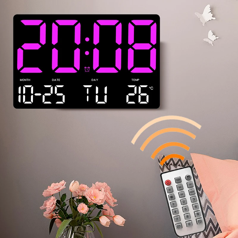 LargeScreenLedDigitalClockLivingRoomDigitalWallClock