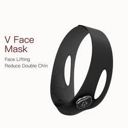 EMS Facial Lifting Mask - Double Chin Reducer & Cheek Lift Slimming Massager (Black)