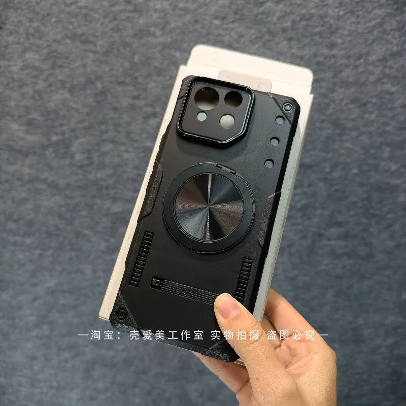 Fashion Magnetic 360° Ring Protective Phone Case with Built-In Heat Sink and Shockproof Non-Slip Armor Bumper