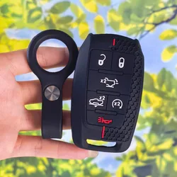 Silicone Honeycomb Anti - Slip Key Fob Cover with Keychain (With Keychain)