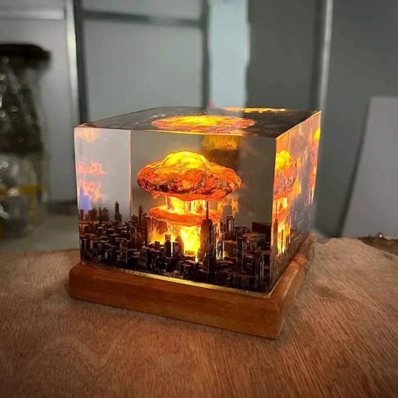 Nuclear Explosion Bomb Mushroom Cloud Lamp Flameless Lamp For Courtyard Living Room Decor 3D Night Light Rechargeable - Image 2