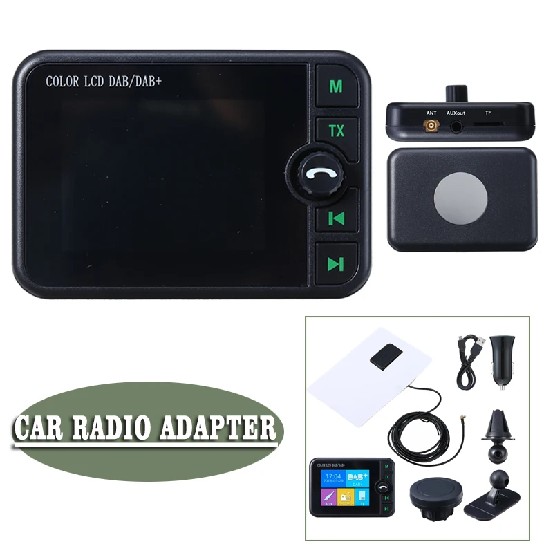 

Newest 2.4 "Car DAB + Radio Adapter Wireless LCD FM Transmitter Receiver Replacement Cars Electronics