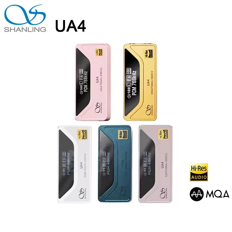 SHANLING UA4 Portable USB DAC/AMP Headphone Amplifier Hi-Res Audio ES9069Q Dual RT6863 Chips PCM768 DSD512 3.5mm/4.4mm Output
