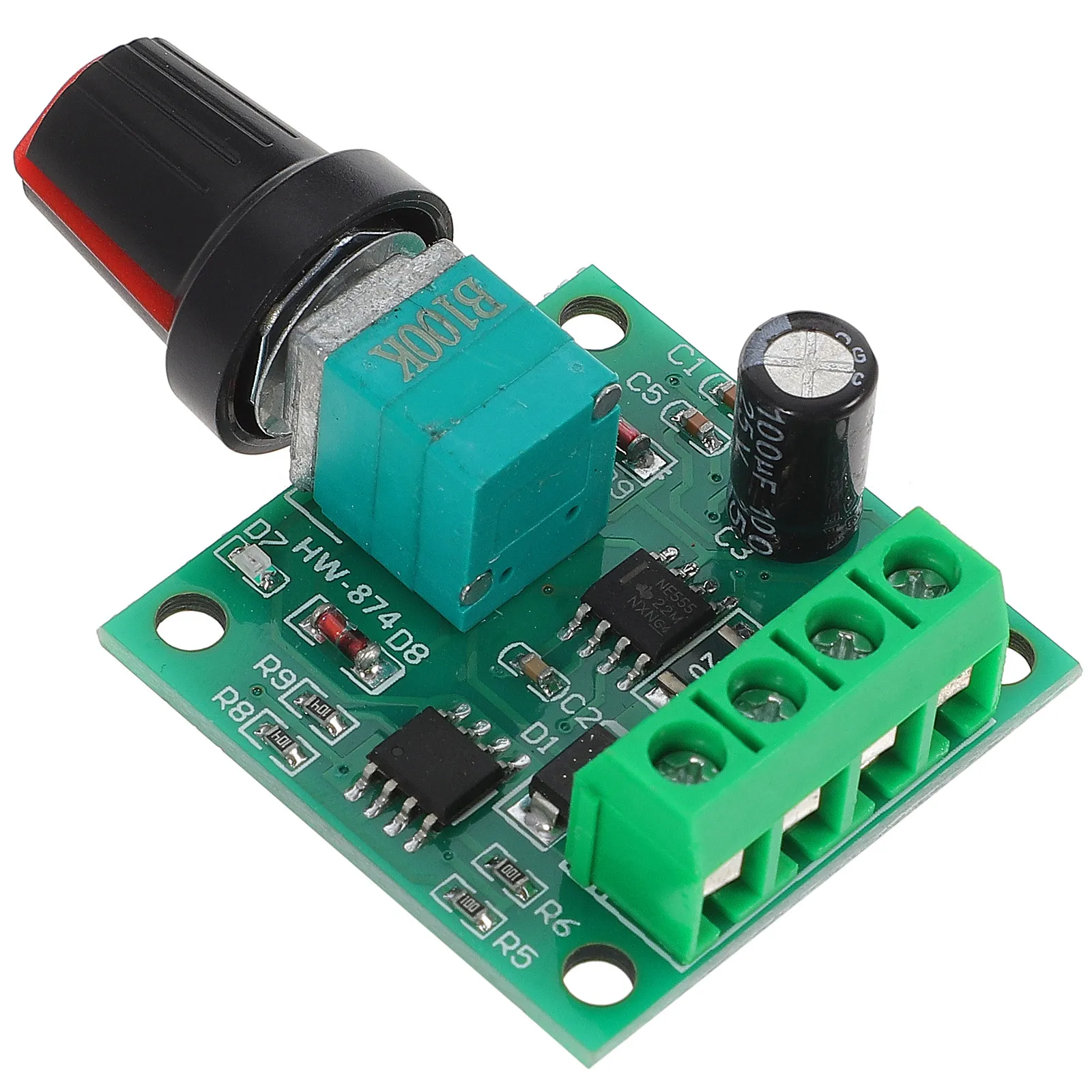 Pwm Dc 모터 속도 컨트롤러 18V-12V 2A 전기 모터 제어용 자체 복구 퓨즈가 있는 조정 가능한 저전압 레귤레이터