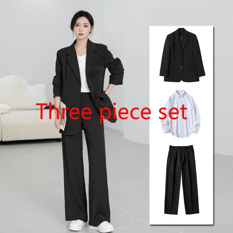 Extra Large Spring and Autumn New Temperament Business Suit Female College Student Loose Fitting Business Suit Setwinter Clothes
