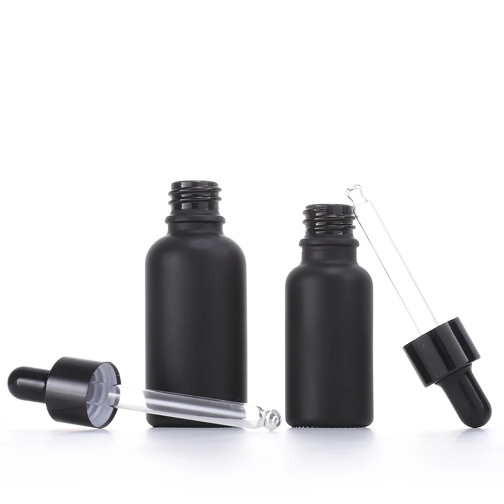 10ml 30ml 50ml 100ml Dropper 유리 병 파인 오일 병 스크럽 블랙 라이트 회피 유리 화장품 별도의 병입