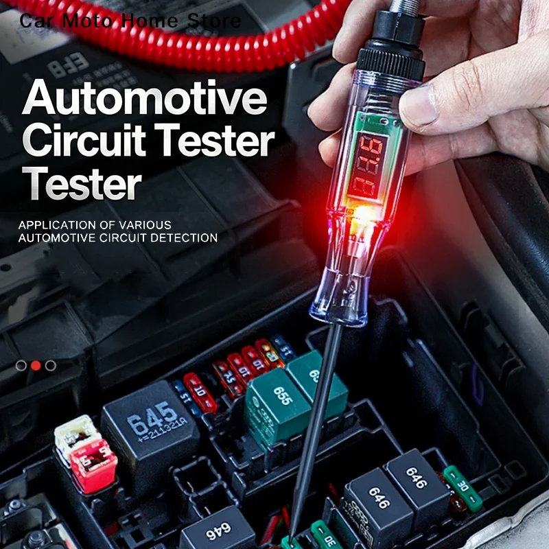 【DM】Penna Tester Digitale Diagnostica per Auto 3V-120V con Display e Copertura, Tester di Tensione per Circuiti Auto, Penna Elettrica per Misurazioni - Image 3