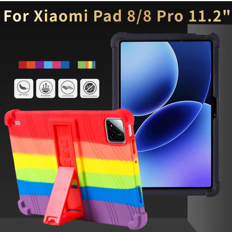 Children's Soft Silicone Stand Case for 11.2-Inch Tablets - Durable, Protective, and Adjustable