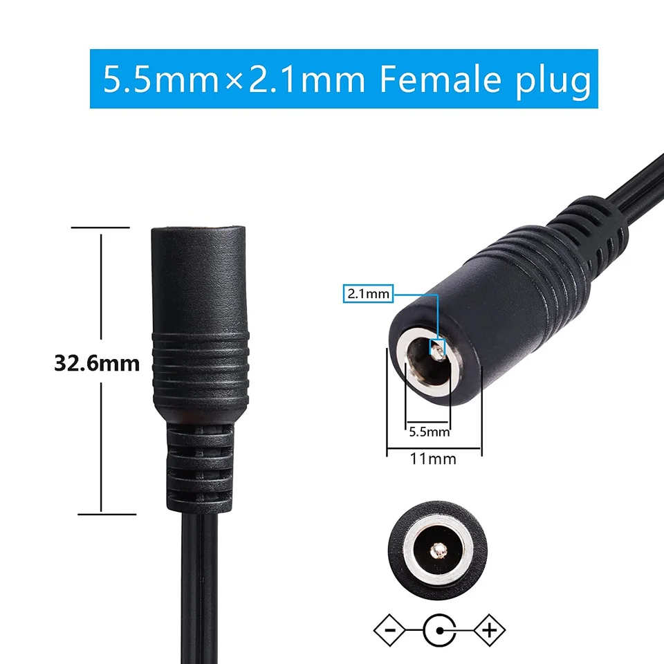 Adattatore 12V 5A Da Accendisigari Auto A Spina DC 2,1 Mm - Cavo Di Prolunga 1,5 M Per Monitor CCTV - 2