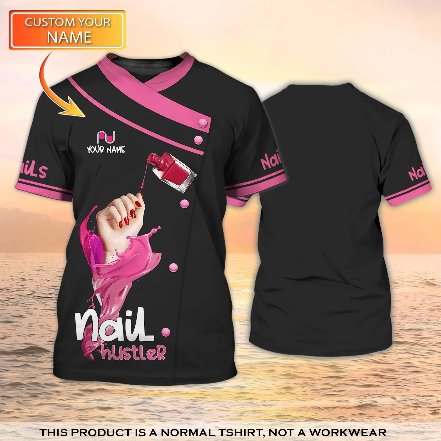 Neueste Sommer männer T-shirt Nagel Techniker Personalisierte Name 3D Gedruckt t-shirt Unisex Casual Tops Manikürist Geschenk DW158 – Detail 19