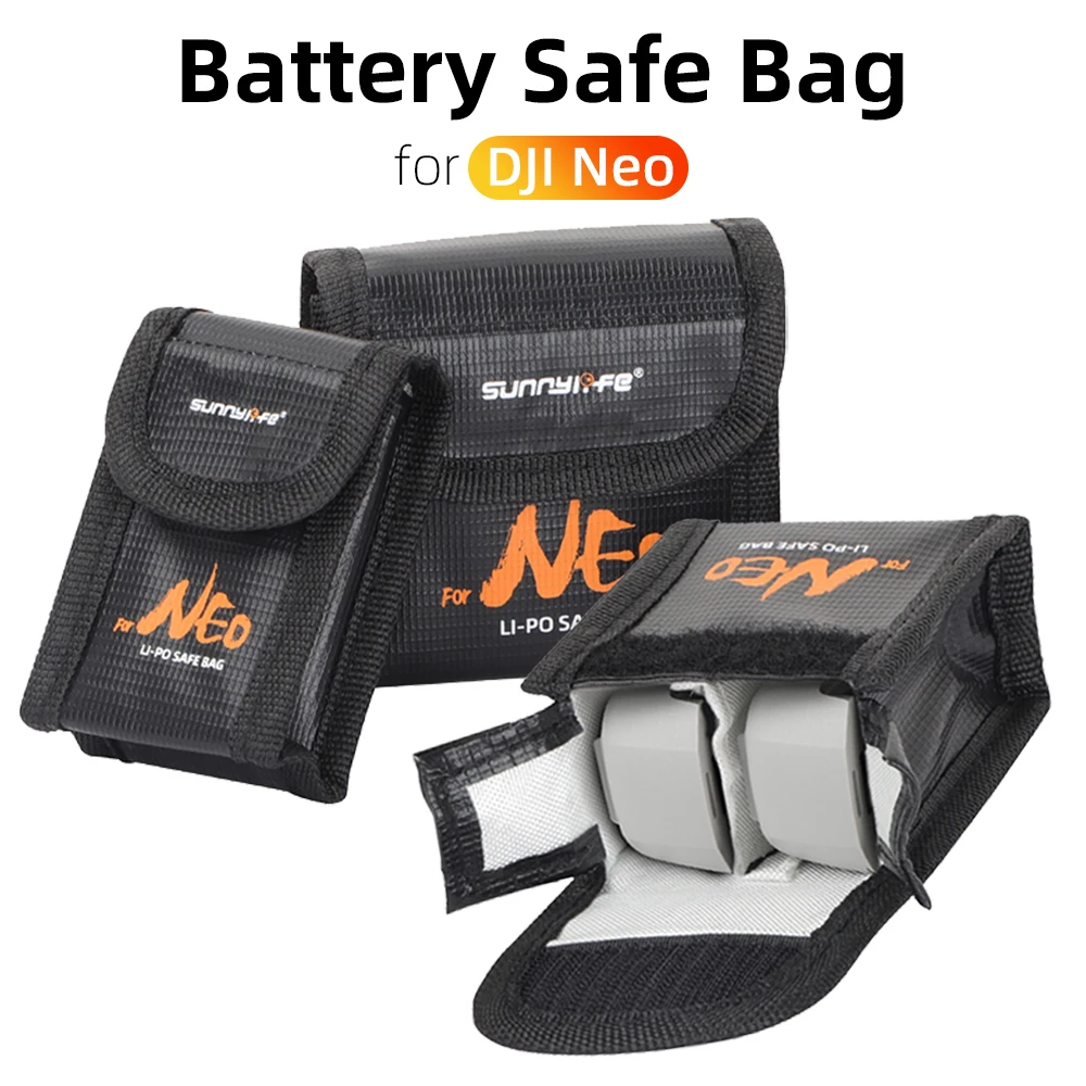 Battery Safe Bag for DJI Neo Fireproof Explosion-Proof Portable Guard Case for DJI Neo Drone Battery Storage Bag Accessories