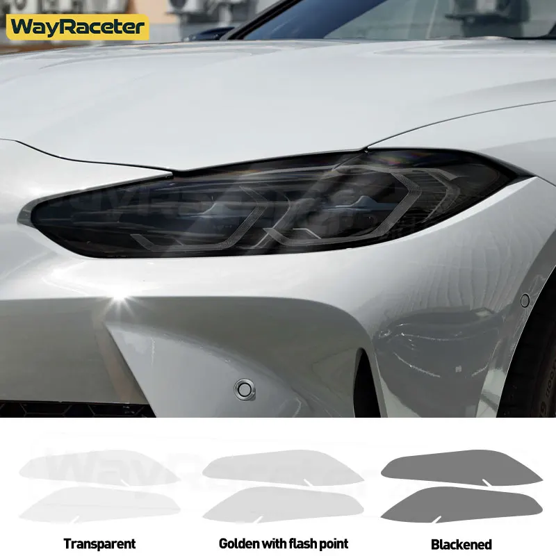 

Защитная пленка для автомобильной фары, копченый черный оттенок, виниловая прозрачная наклейка из ТПУ для BMW M4 G82 G83 2021 2022 2023 2024, аксессуары