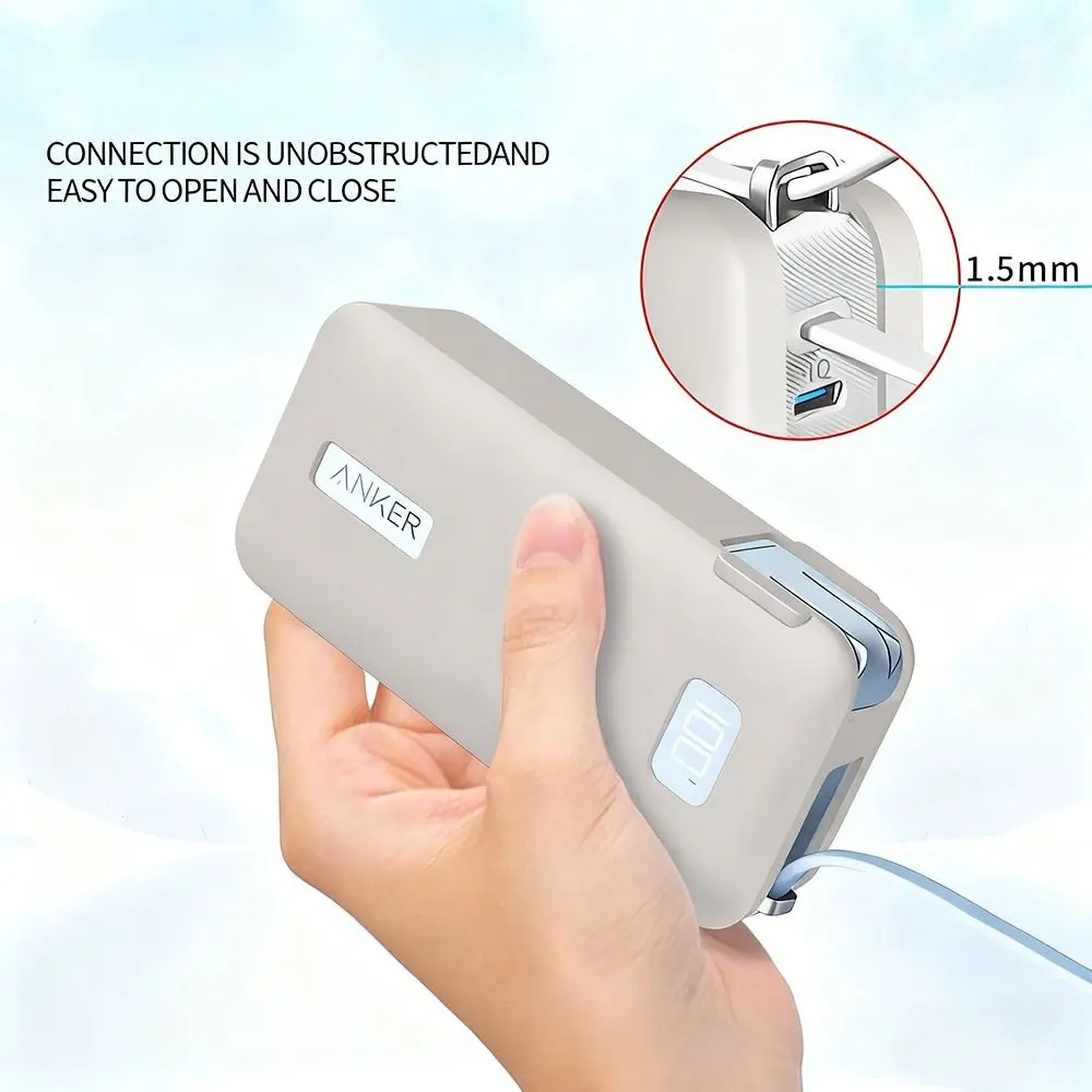 충격 방지 실리콘 케이스 방진 단색 보호 케이스 소프트 휴대용 Anker NANO 3-in-1 파워 뱅크 10000mAh 30W용