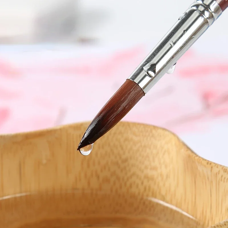 Kolinsky Acrylic Nail Brush Good Quality Nail Art Mink Brush Wood Handle Gel Builder Manicure Brush Drawing Tools Size 6-24 5