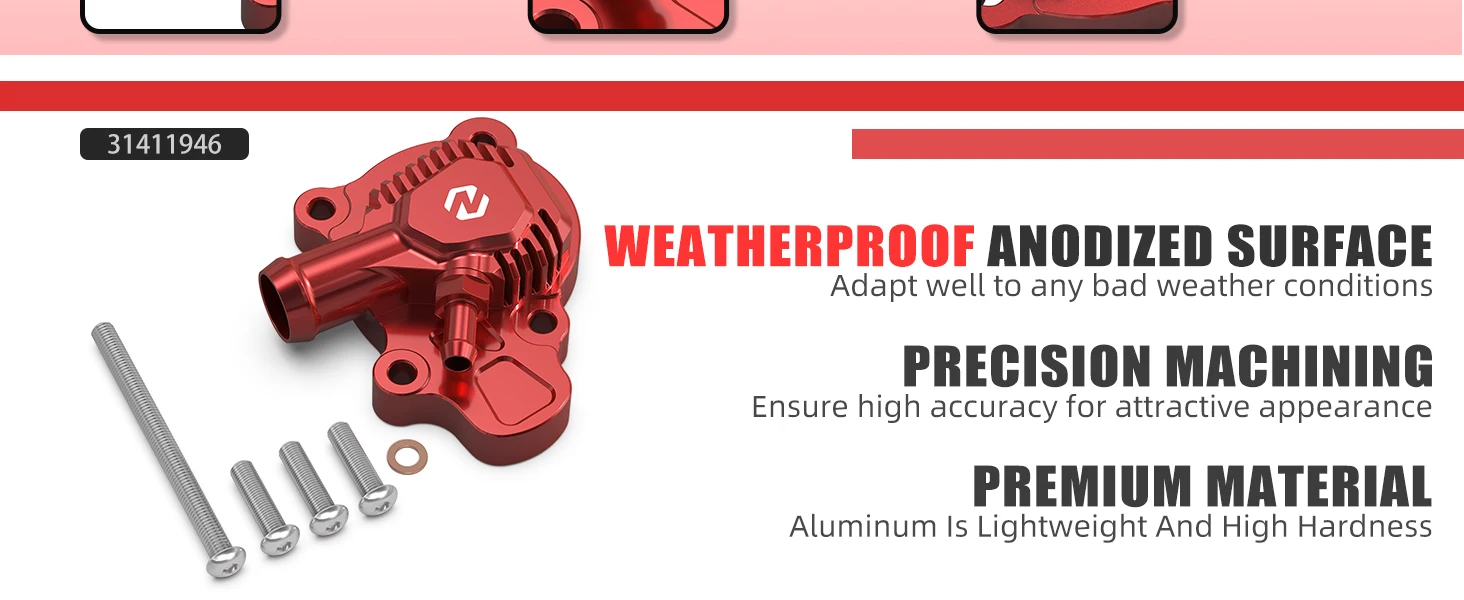 TRX450 Wasserpumpen-Abdeckungsschutz, ATV-Zubehör für Honda TRX450R 2006–2009, TRX450ER 2006–2014, ersetzt 19220-HP1-600 – Detail 4