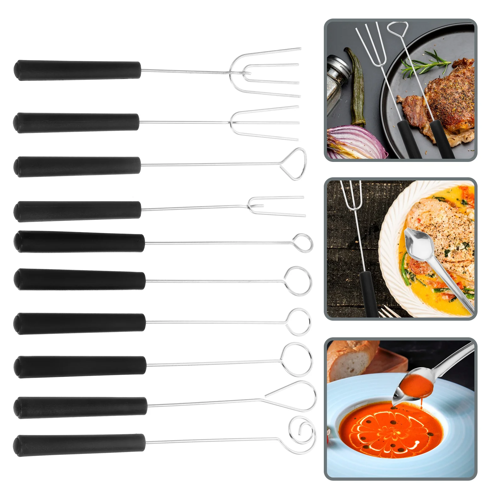 

1 Set of Candy Dipping Tools Chocolate Dipping Fork Spoons Set Culinary Drawing Decorating Spoon