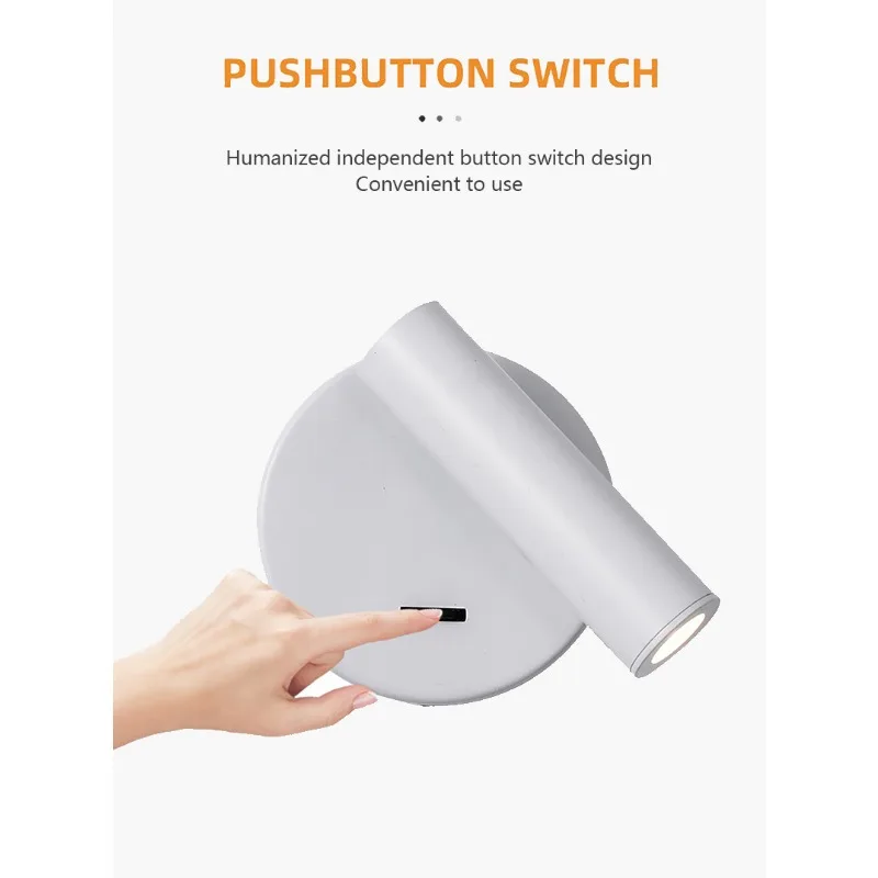Modern LED Wall Lamp Wall Mounted Living Room Bedroom Bedside Study Reading Light Rotatable Adjustment Home Lighting Fixtures - 4