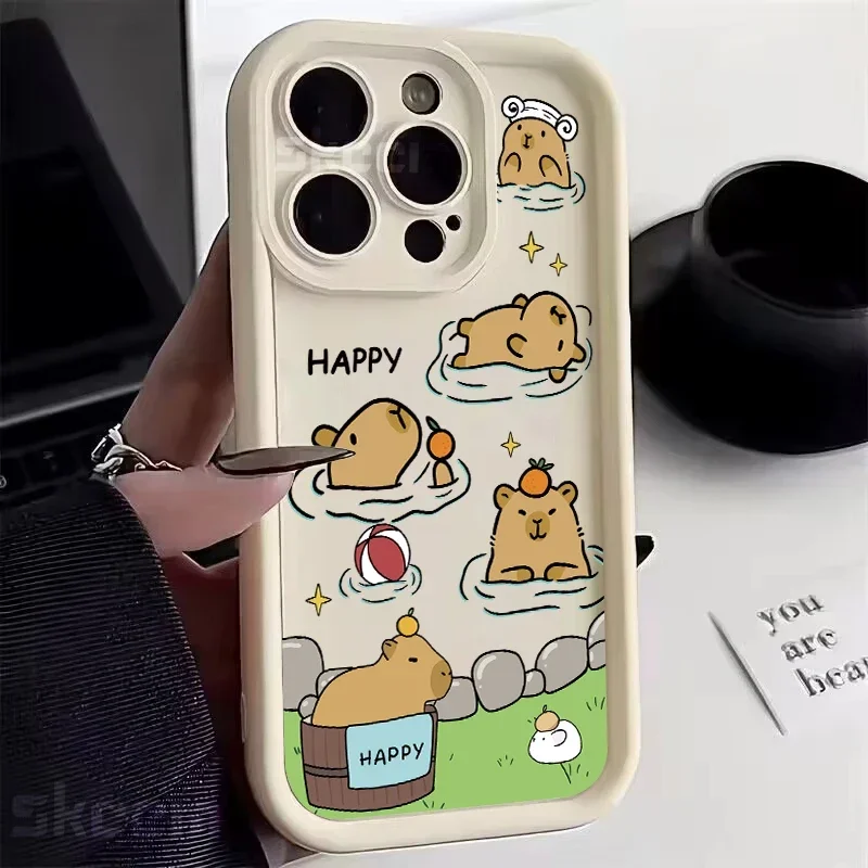 Capybara-Themed Soft Silicone Shockproof Phone Case - Cute and Fun Design