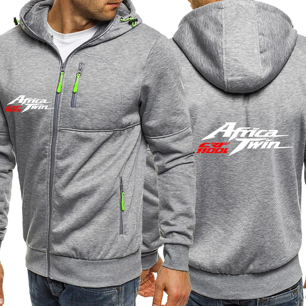Africa Twin Crf 1000 L Crf1000 Men New Casual Spring and Autumn Hot Sale Three-color Zipper Hooded Cotton Long-Sleeved Coat Top