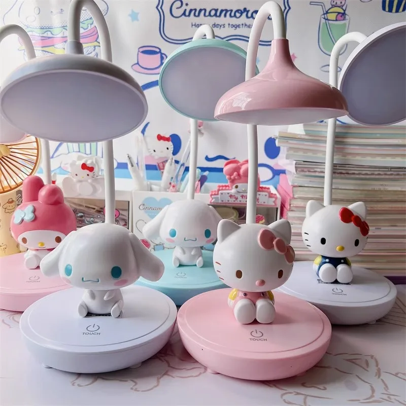 

Kawaii Anime Sanrios Hellokittys Cinnamoroll Cartoon Led Desktop Learning Desk Lamp Kids Bedroom Dormitory Night Light Cute Gift