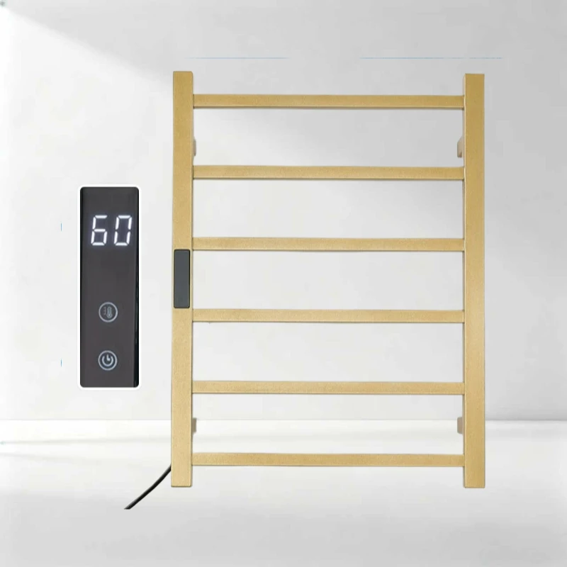 เครื่องอุ่นผ้าขนหนูไฟฟ้าสีทอง/ดำ/ขาว.เครื่องอบผ้าขนหนูแบบดิจิตอล.ราวแขวนผ้าขนหนูไฟฟ้าแบบติดผนัง.สายไฟแบบซ่อน/แบบโชว์. 1