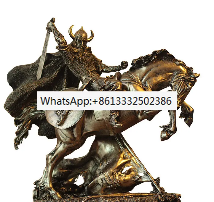 

Ancient RomanSculpture Antique Copper Resin Crafts Mighty Armor Warrior Statue Ornaments Home Creative Bar Decoration
