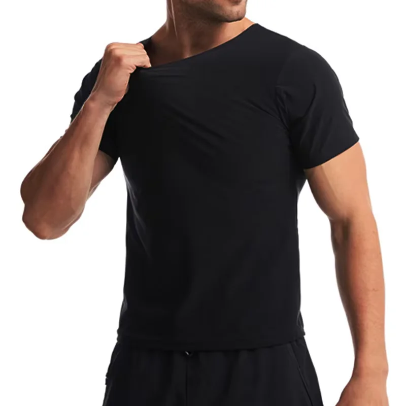 Men Sauna Sweat Short Sleeve Heat Trapping Shirts Sauna Suits Fitness Sweat Waist Slimming Shaper Workout Compression Shirt Best Sellers In Sports & Entertainment