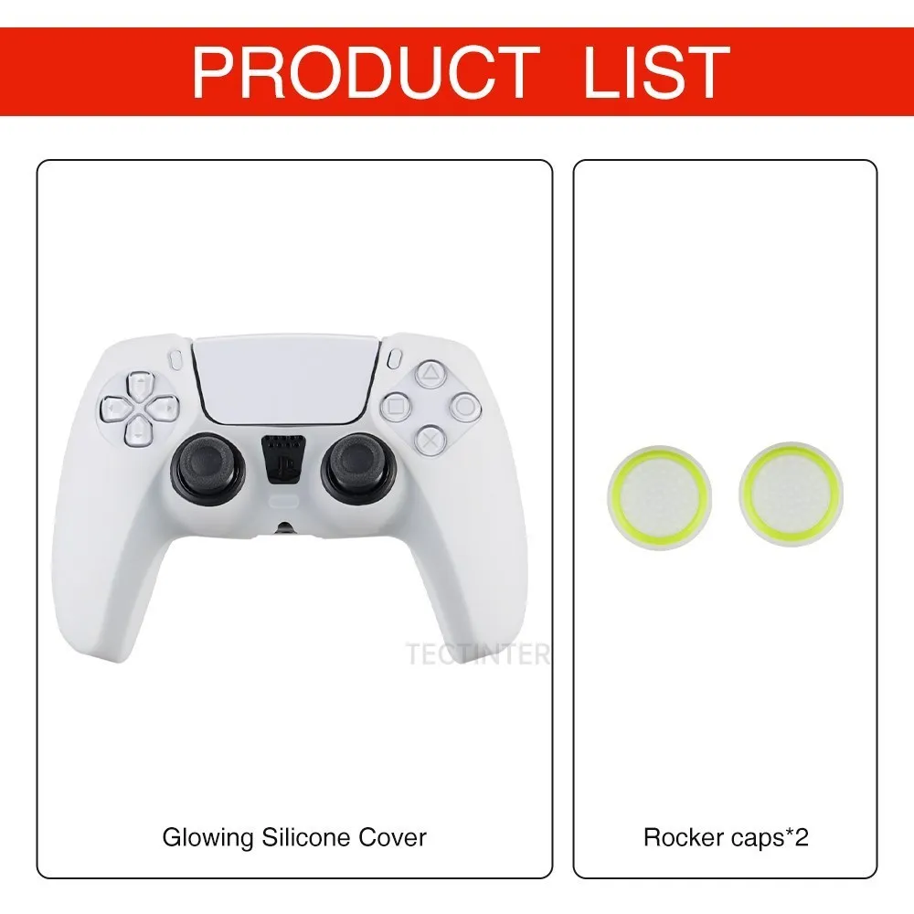 Leuchtende Silikonhülle für Controller-Daumensticks, Gummihülle für Gamepad-Joysticks für PS5-Zubehör_voghion.com