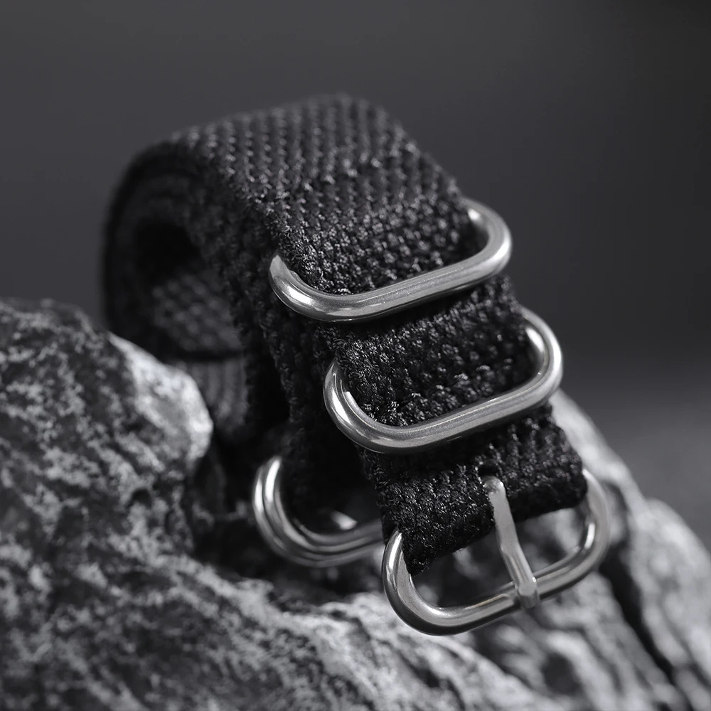 حزام ساعة قطن نايلون 20 مم 22 مم حزام ساعة من القم...