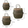New 1pc Foldable Handmade Rattan Woven Flower Basket Seagrass Clothing Storage Basket Home Decoration Flower Basket 6