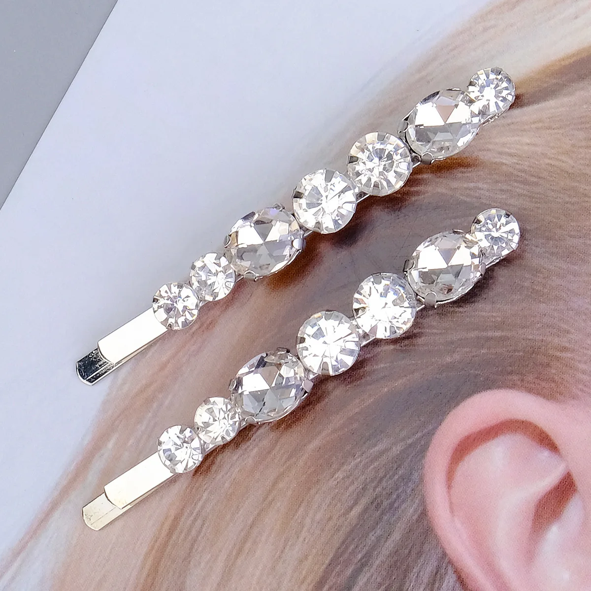 Crystal Jewelry Hair Clips ins Advanced Sense Of Rhinestone A Word Clip Fashion Simple Diamond Hair Accessories For Women hair accessories